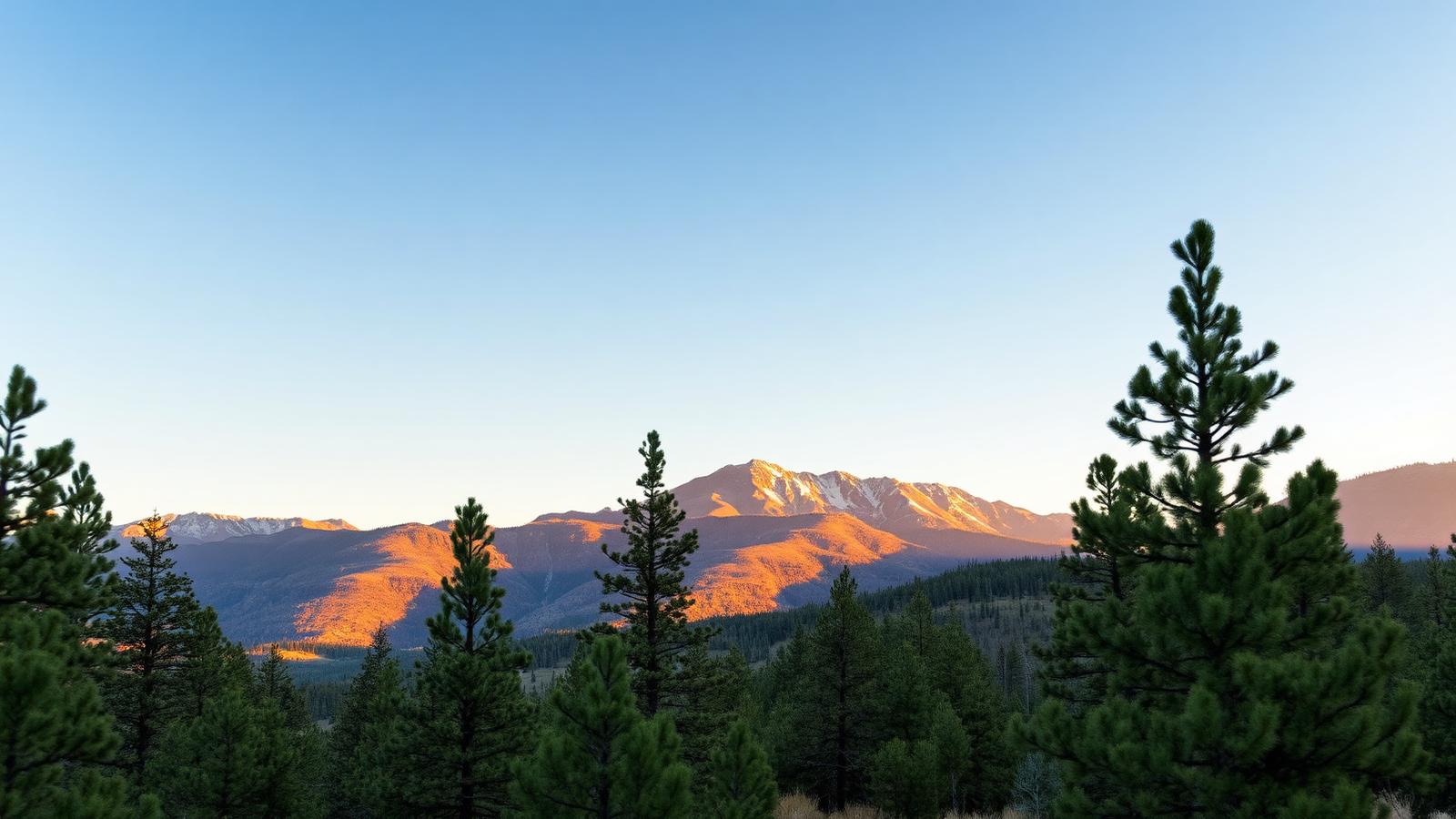 Front Range mountains near Monument, Colorado at golden hour
